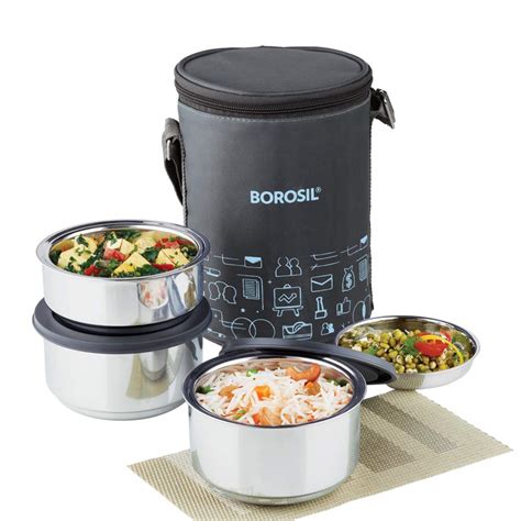 borosil steel lunch box set of 3|Borosil steel lunch box.